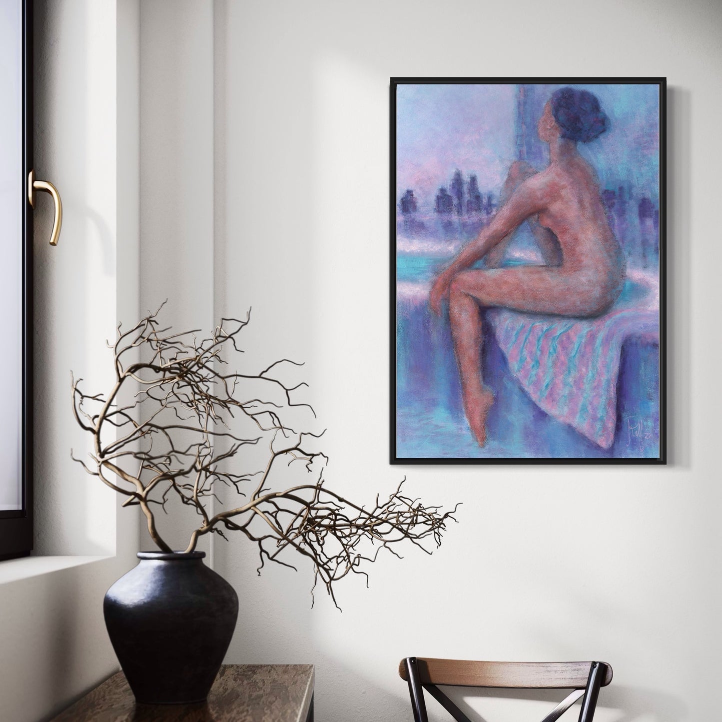 Woman Sitting on Edge of Bath