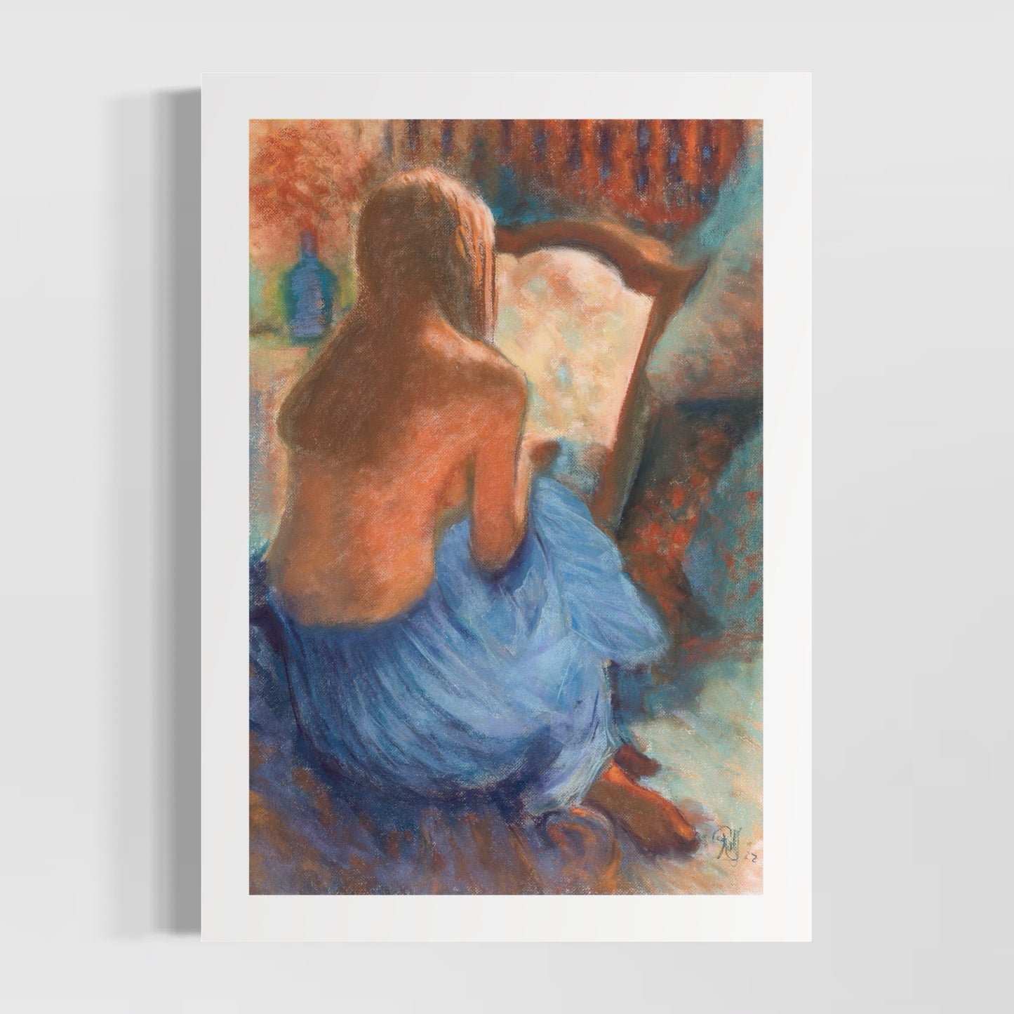 Woman Sitting With Mirror