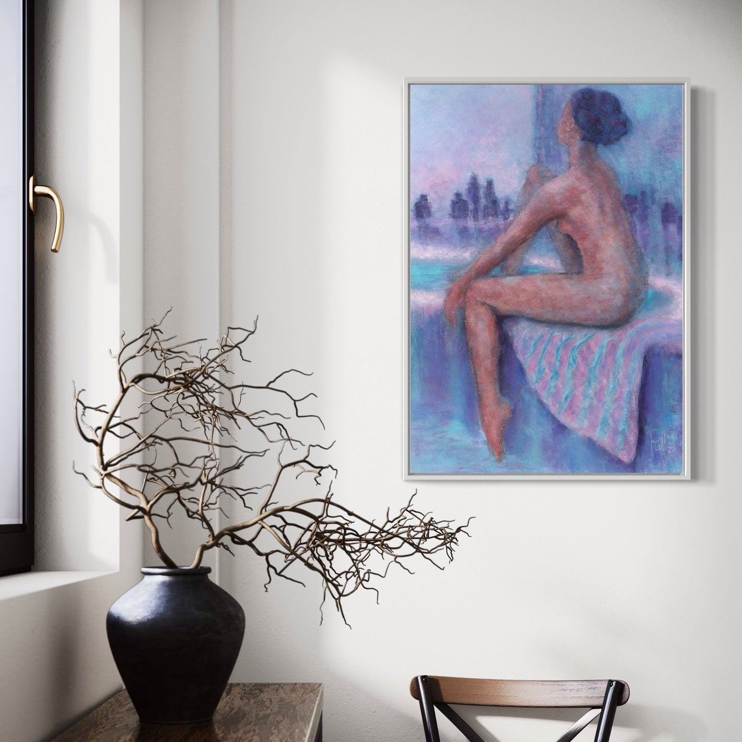 Woman Sitting on Edge of Bath