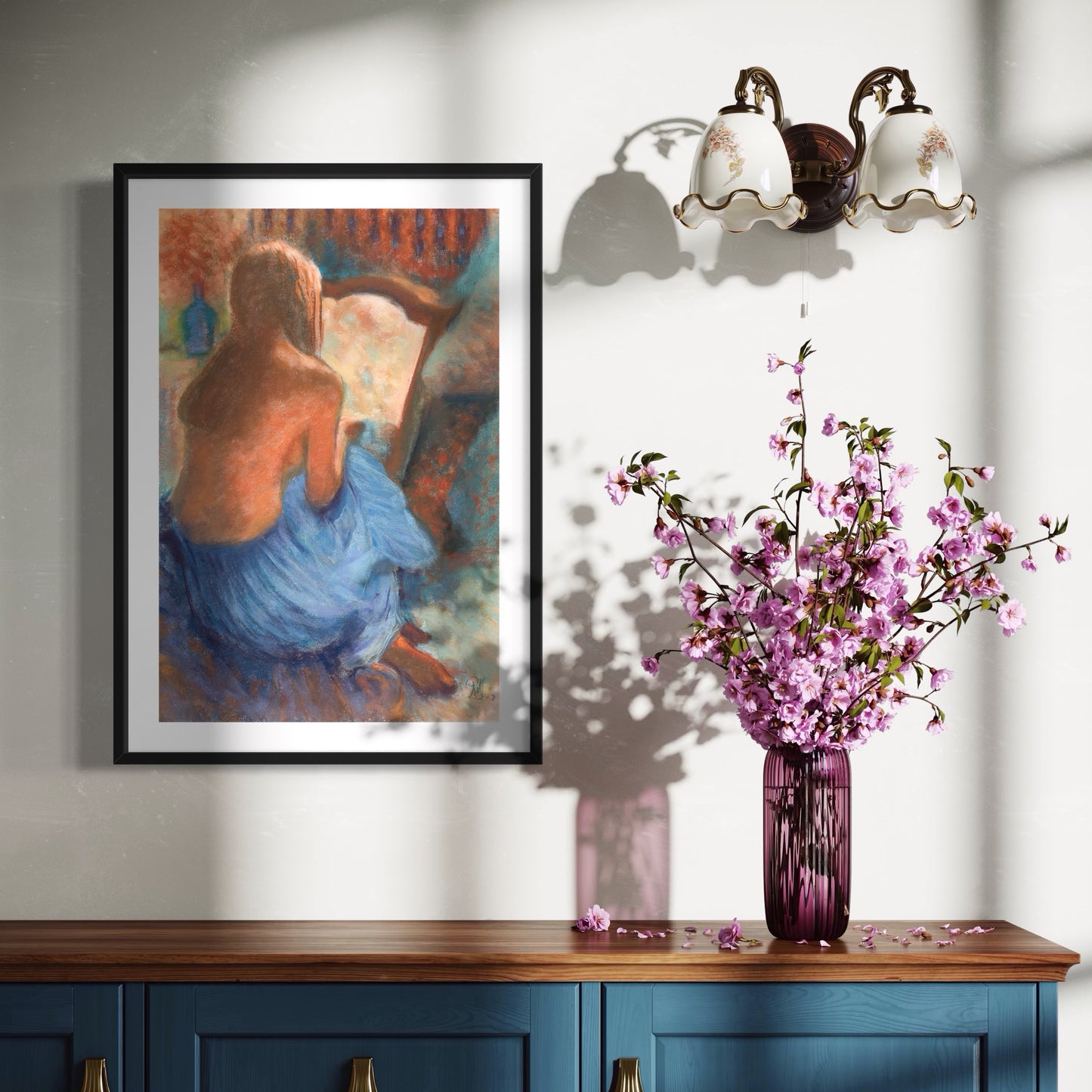 Woman Sitting With Mirror