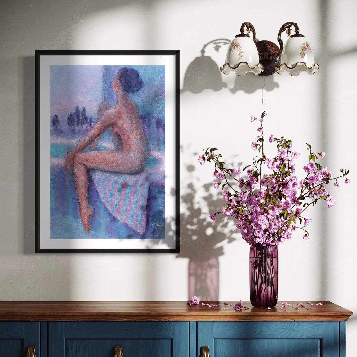 Woman Sitting on Edge of Bath