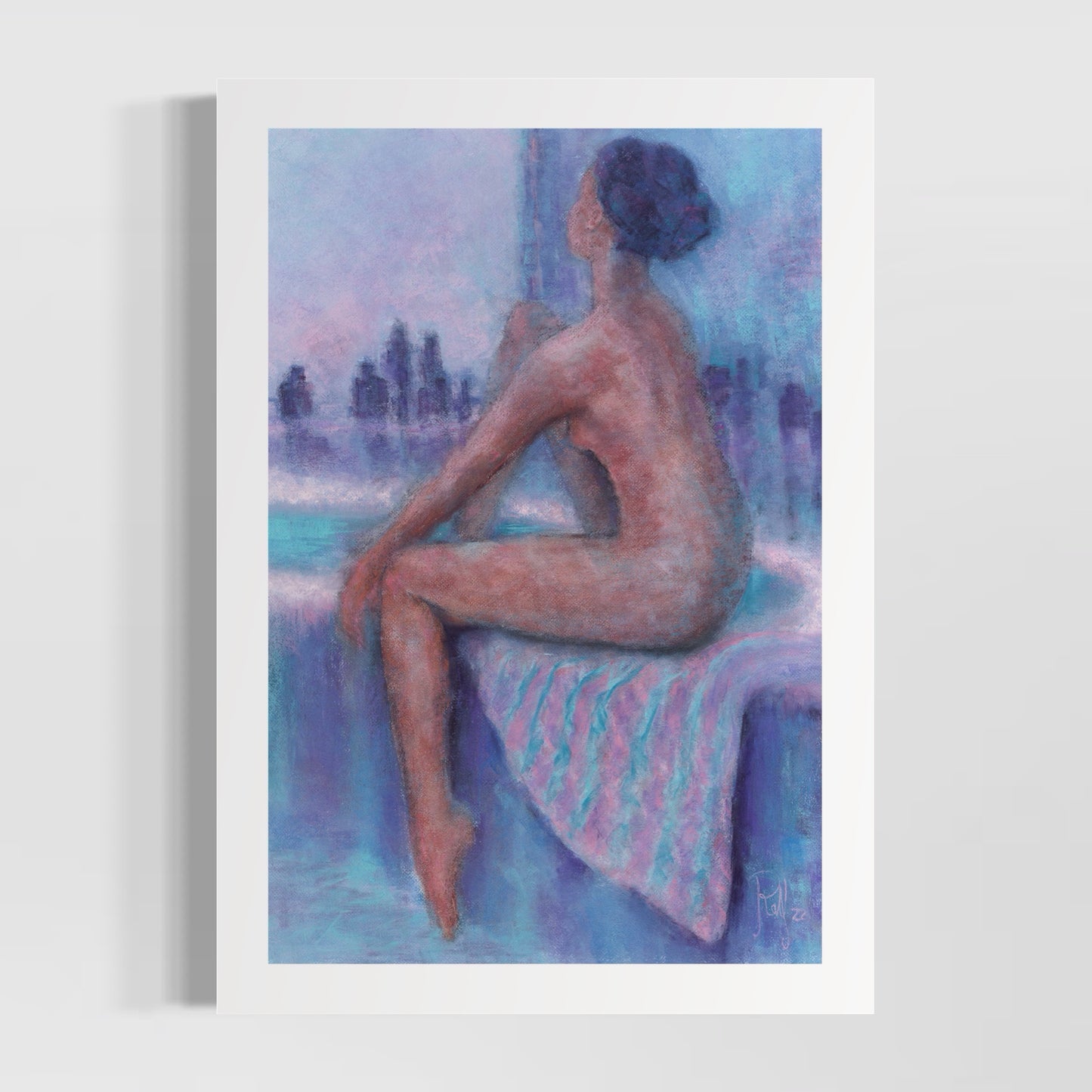 Woman Sitting on Edge of Bath