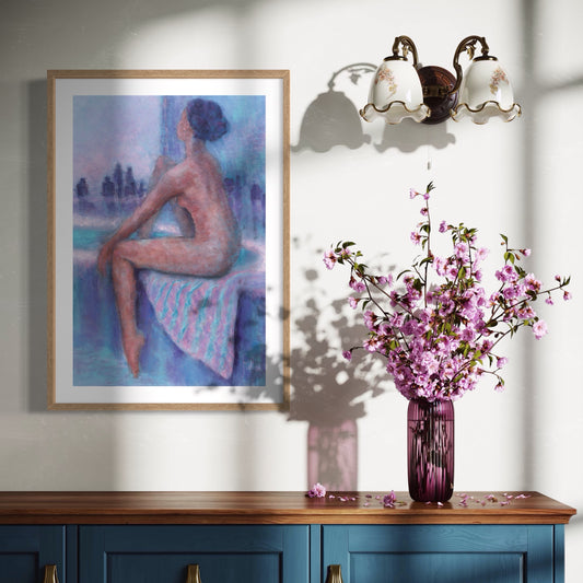 Woman Sitting on Edge of Bath