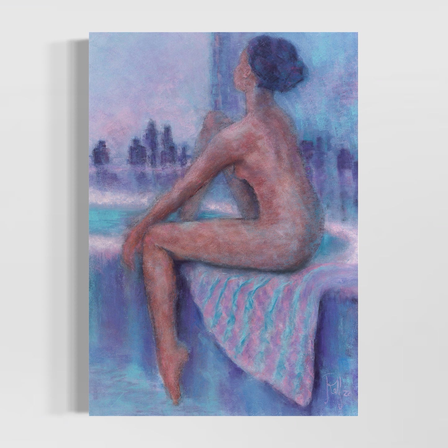 Woman Sitting on Edge of Bath