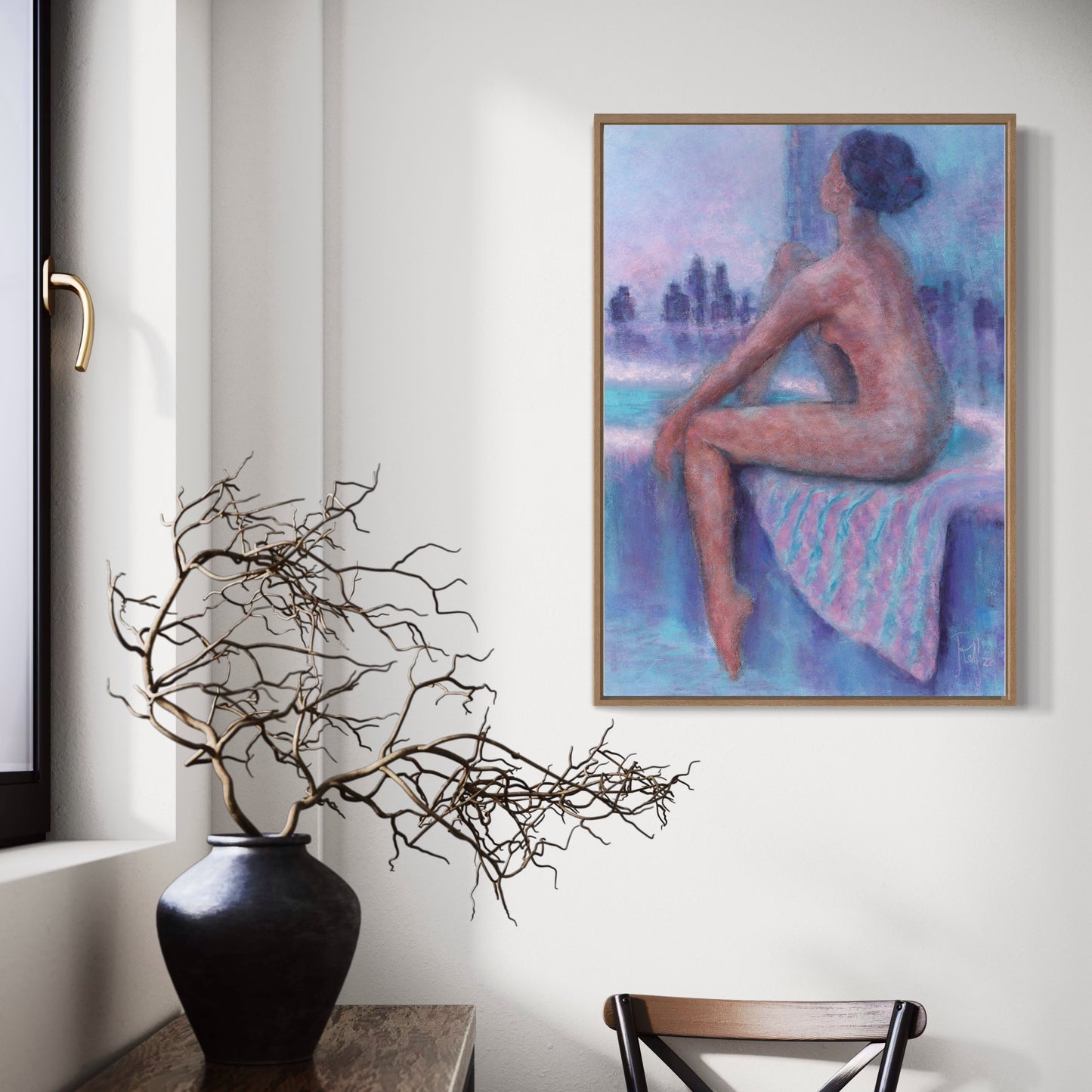 Woman Sitting on Edge of Bath