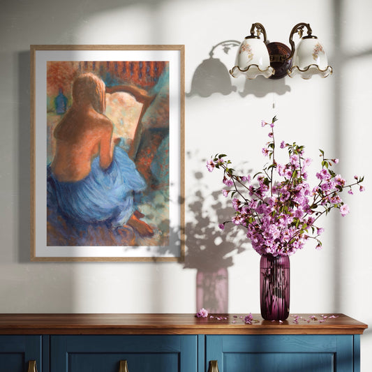 Woman Sitting With Mirror