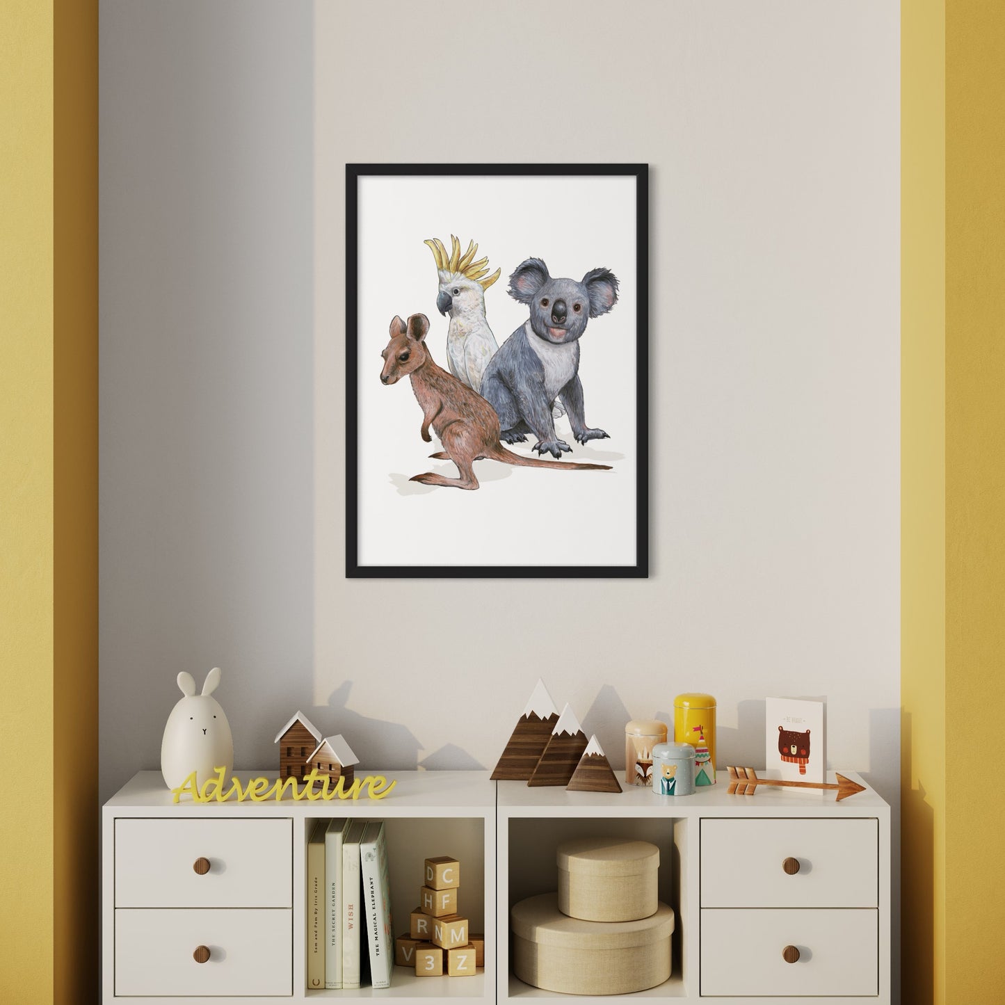 Joey, Cockatoo and Koala