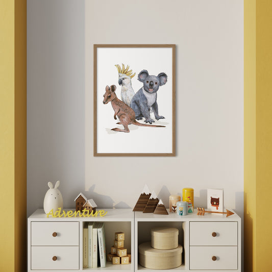 Joey, Cockatoo and Koala