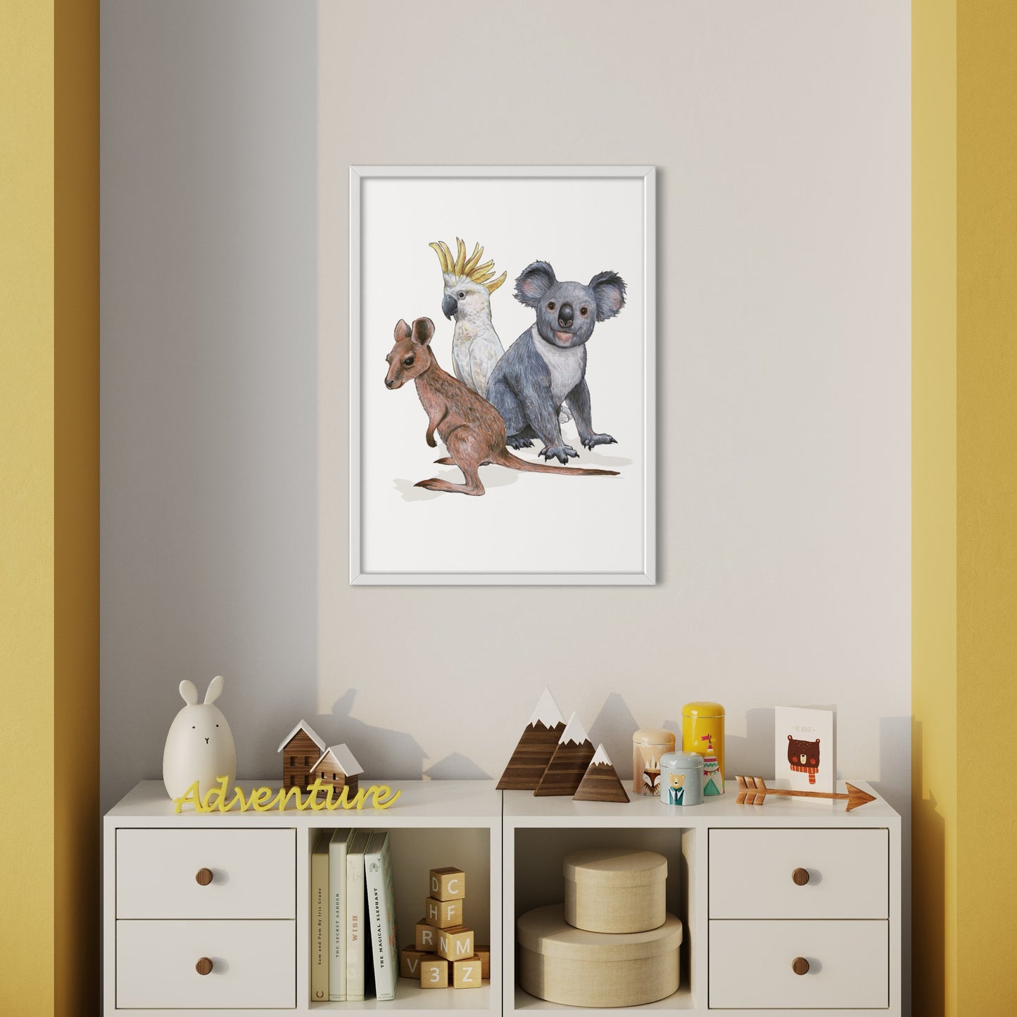 Joey, Cockatoo and Koala