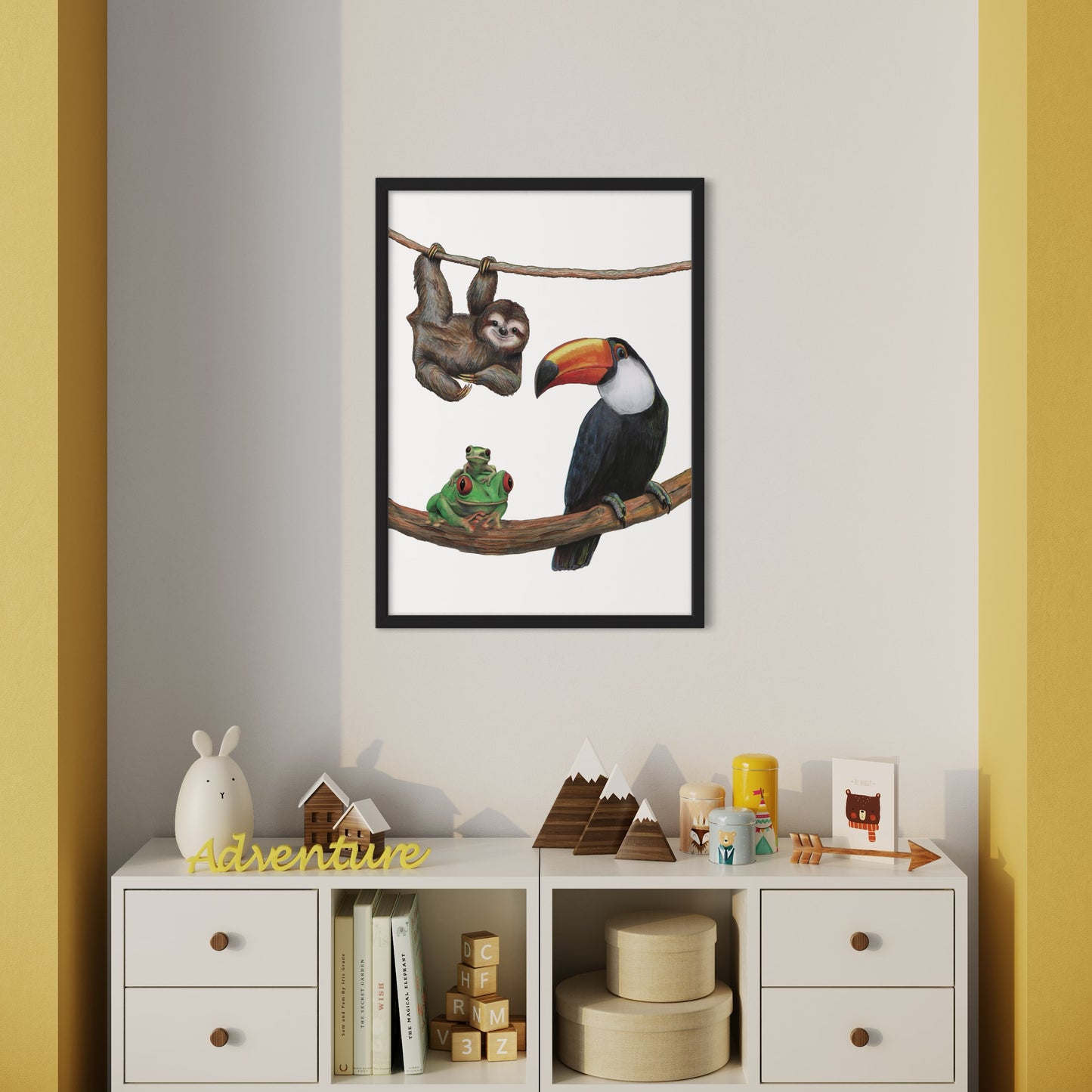 Sloth, Toucan and Frog