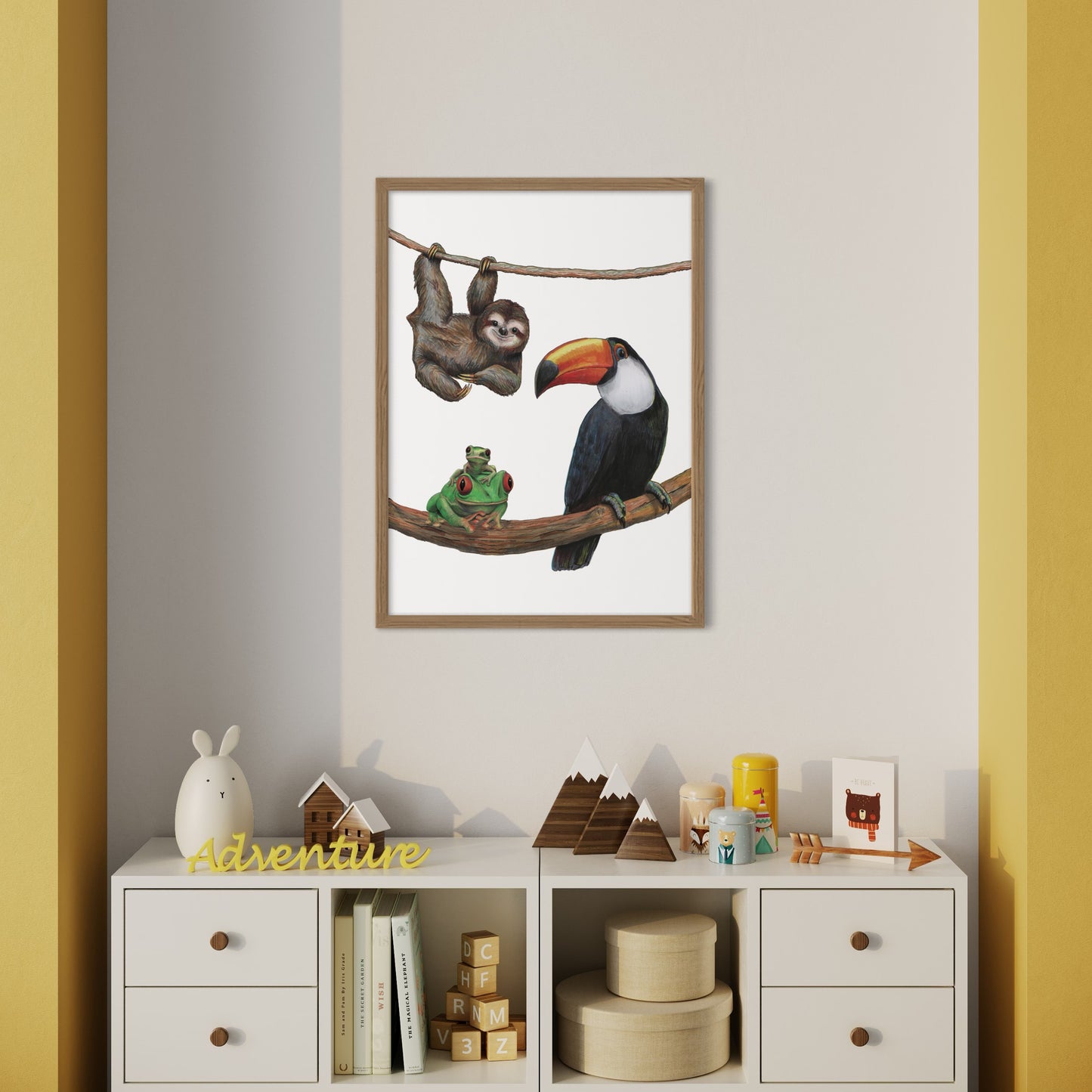 Sloth, Toucan and Frog