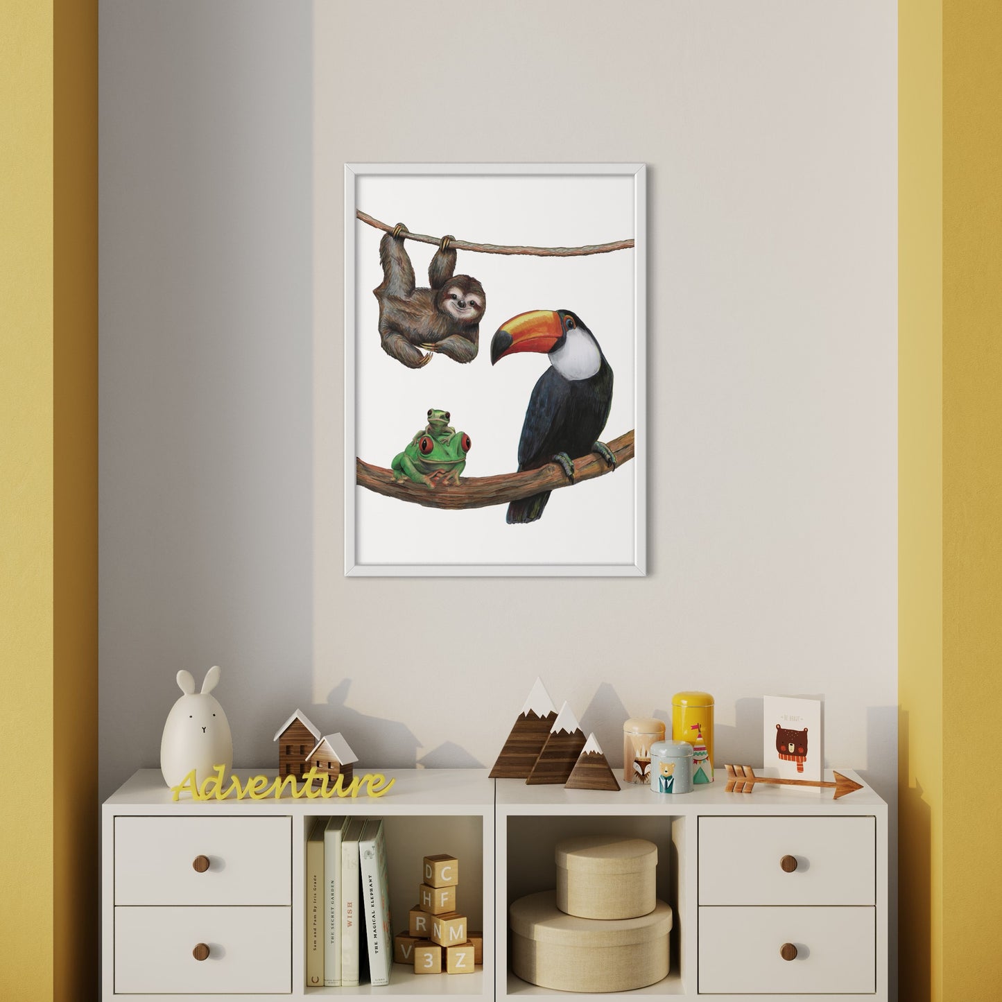 Sloth, Toucan and Frog