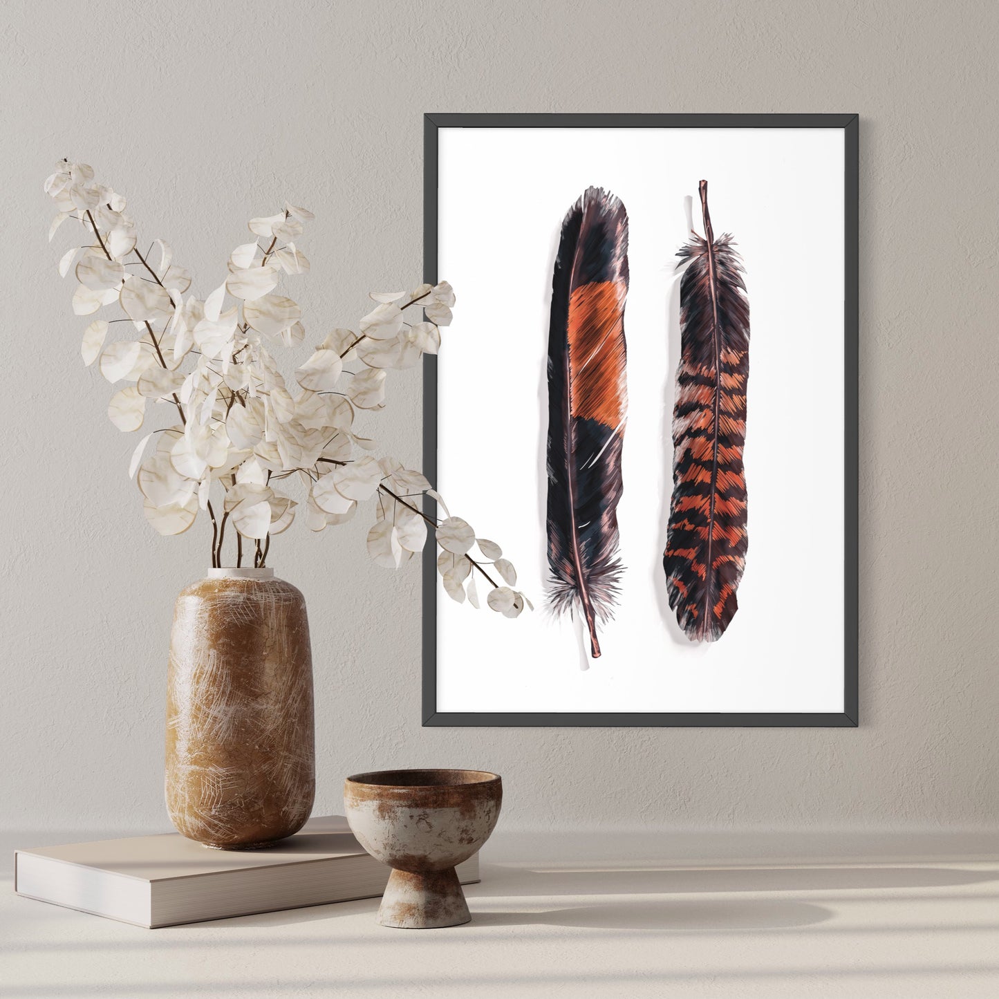 Masculine and Feminine (Red Tailed Black Cockatoo Feathers)