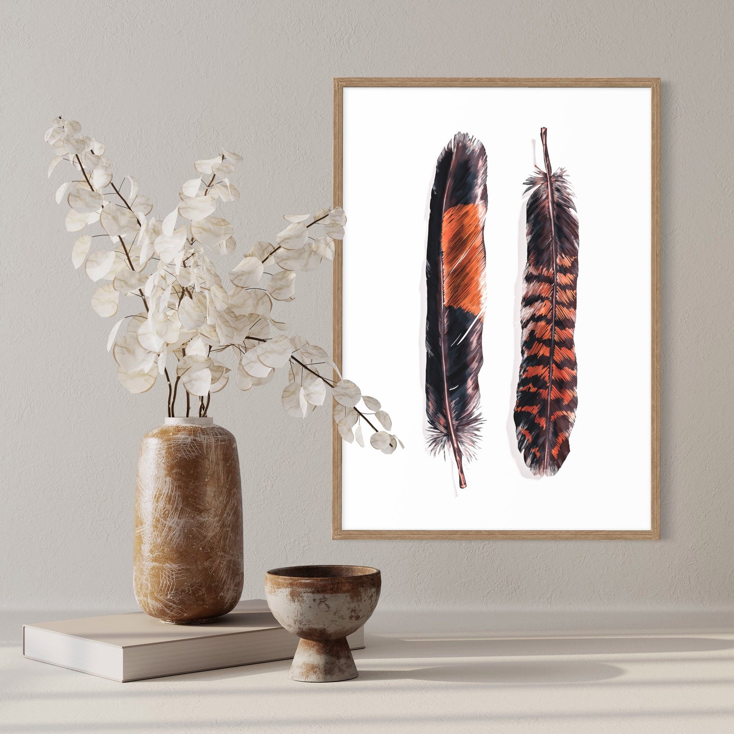 Masculine and Feminine (Red Tailed Black Cockatoo Feathers)