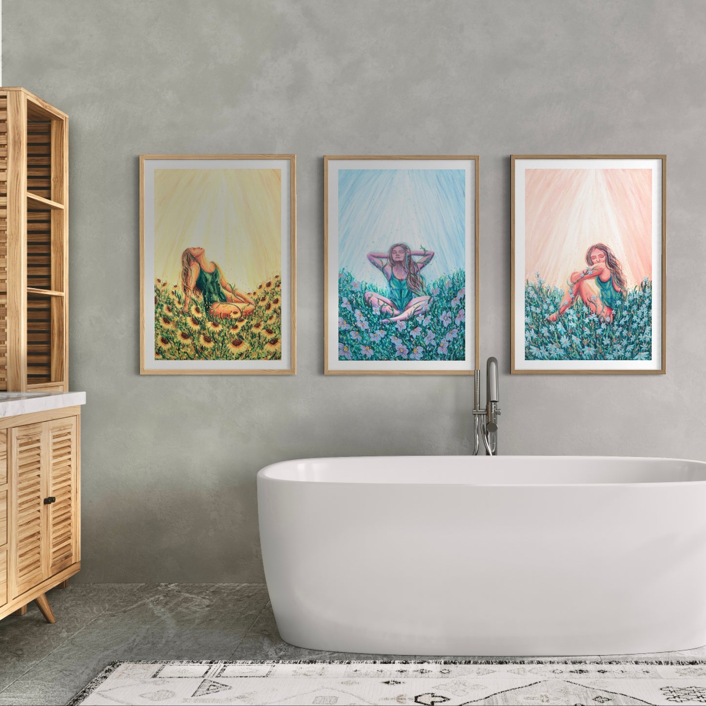 Summer Sunflower, Blue Violet, and Daisy Dreams (Set of 3)