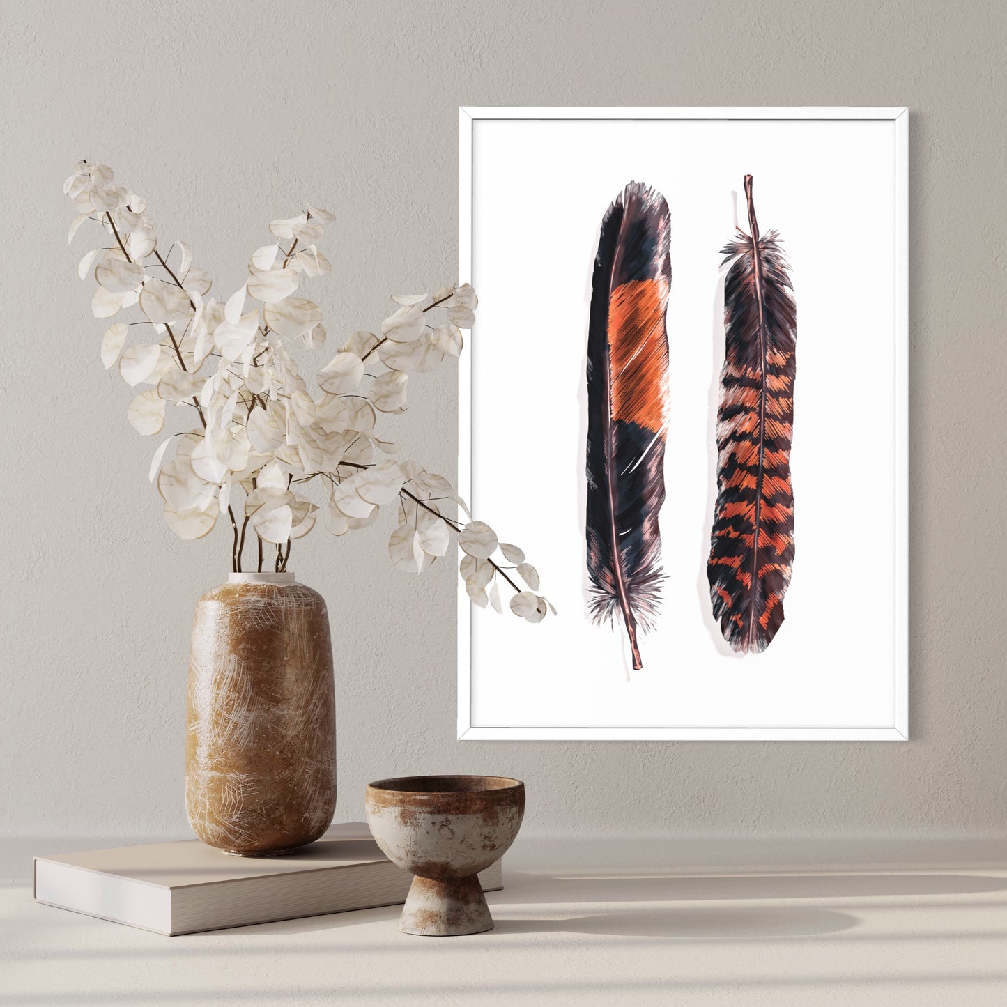 Masculine and Feminine (Red Tailed Black Cockatoo Feathers)