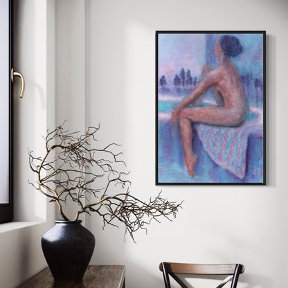 Woman Sitting on Edge of Bath