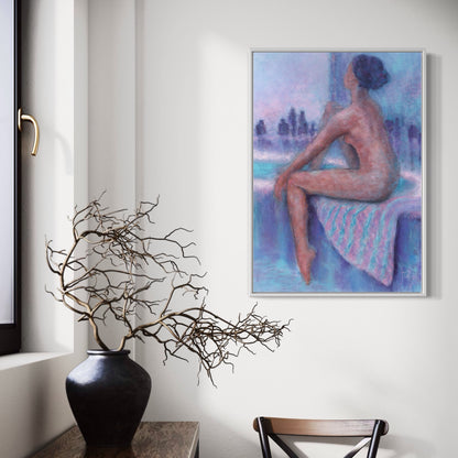 Woman Sitting on Edge of Bath
