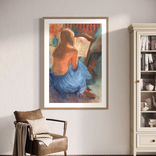 GIANT Woman Sitting With Mirror
