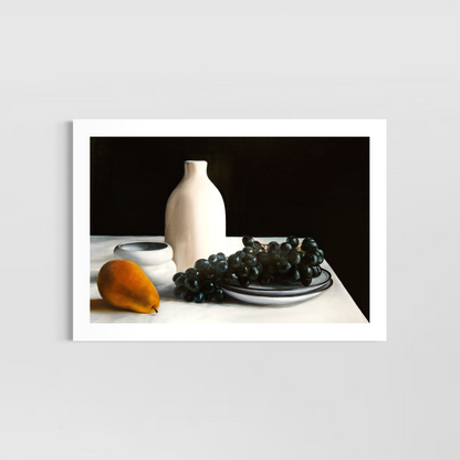 Still Life with Pear and Grapes