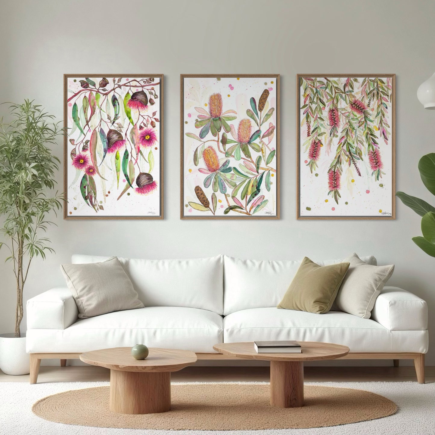 Glorious Gum Blossoms, Banksia Tree and A Flush of Bottle Brush Set of 3