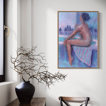 Woman Sitting on Edge of Bath